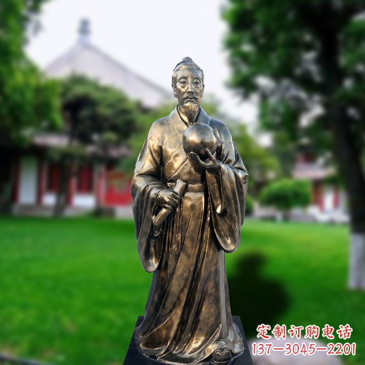 太原玻璃钢仿铜张衡塑像-中国东汉时期著名天文学家