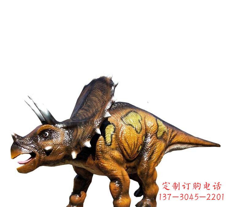 太原玻璃钢仿真恐龙三角龙雕塑