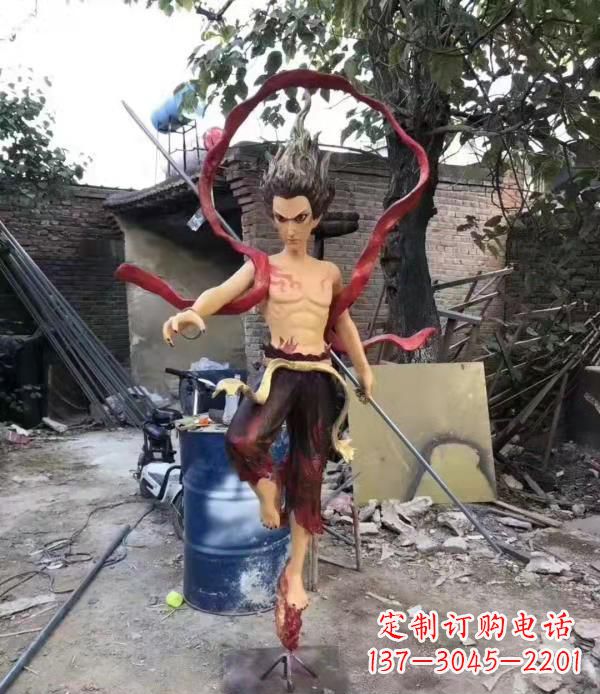 太原玻璃钢仿真哪吒雕塑