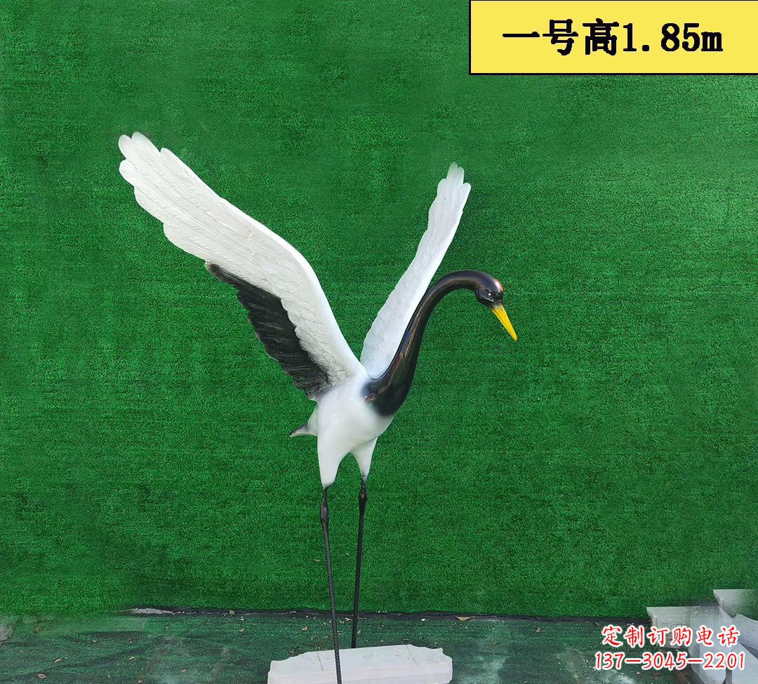 太原玻璃钢仿真仙鹤 公园景观动物雕塑