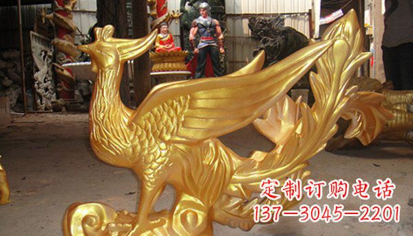 太原玻璃钢凤凰仿铜动物雕塑