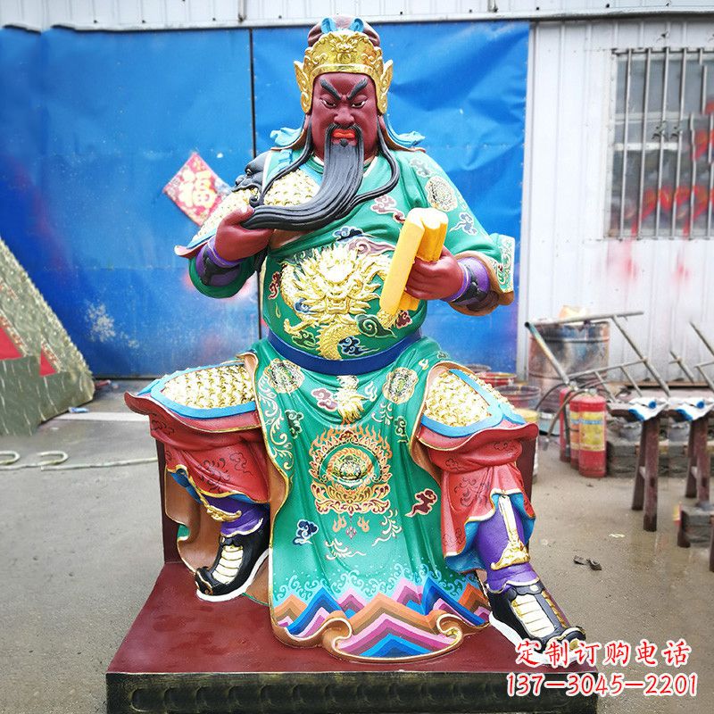 太原关圣雕塑玻璃钢彩绘之美