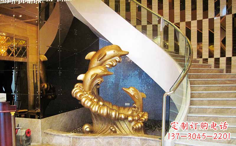 太原玻璃钢海豚雕塑精美的艺术精品