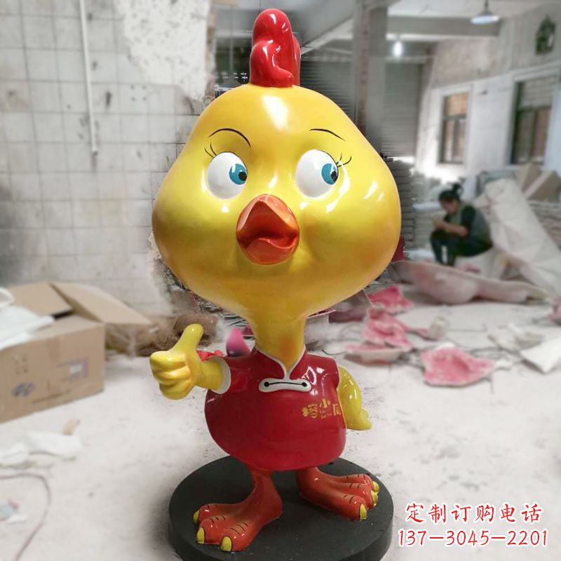 太原玻璃钢卡通小鸡商场卖场美陈雕塑