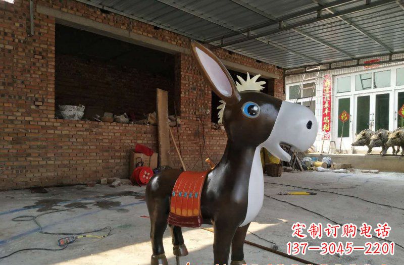 太原玻璃钢卡通小毛驴雕塑