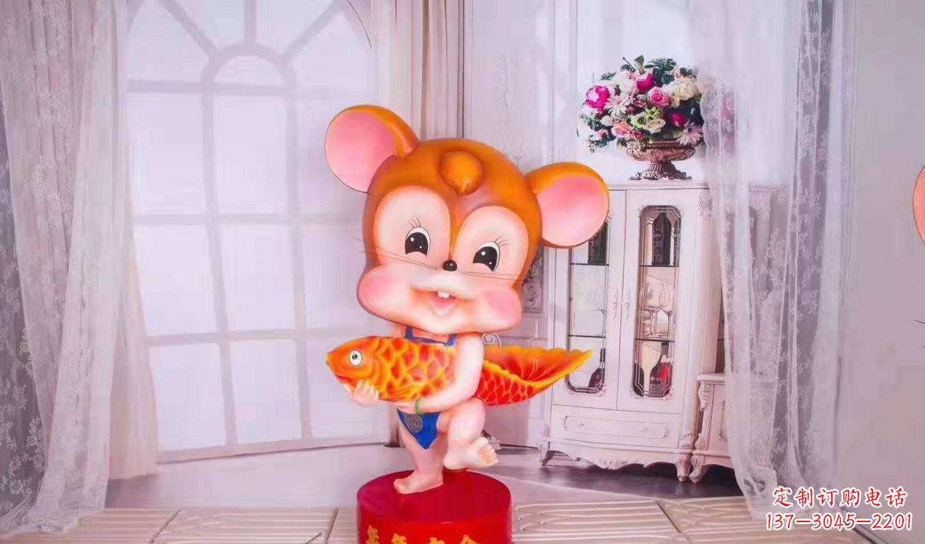 太原玻璃钢卡通小老鼠雕塑卡通吉祥物