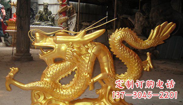 太原玻璃钢龙仿铜动物雕塑