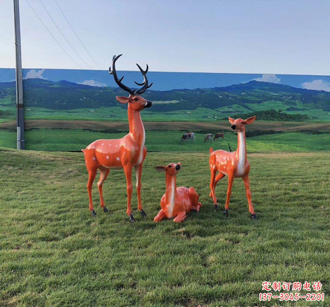 太原玻璃钢鹿群雕塑