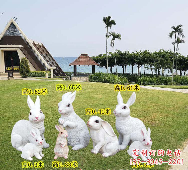 太原玻璃钢兔子雕塑精致的艺术之作