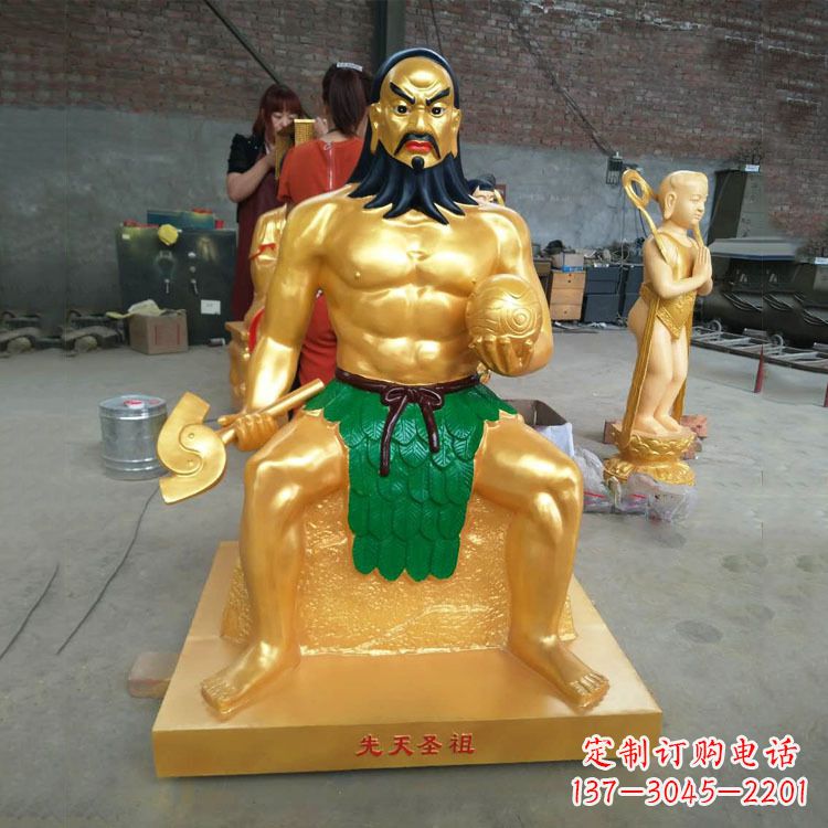 太原玻璃钢炎帝神农氏彩绘神像