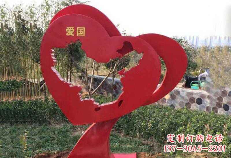 太原不锈钢爱国镂空中国地图雕塑
