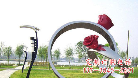 太原不锈钢爱情戒指雕塑