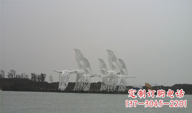太原不锈钢白鹭动物雕塑美丽的艺术作品