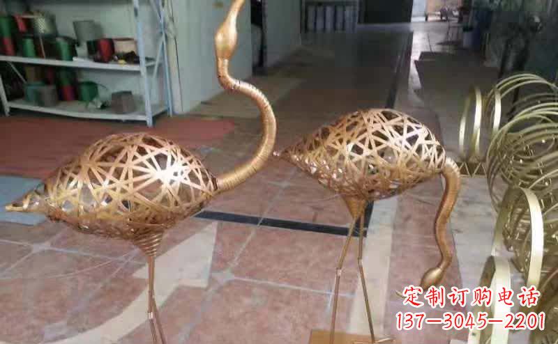 太原不锈钢编制动物仙鹤雕塑