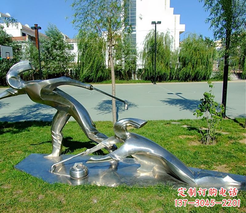 太原不锈钢冰壶雕塑 (2)