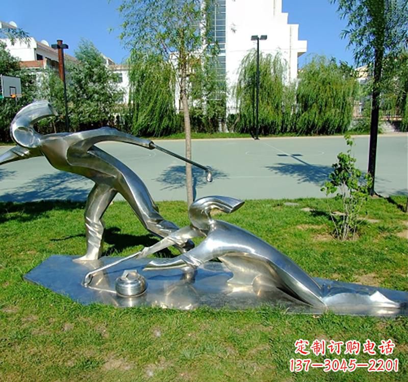 太原不锈钢冰壶雕塑