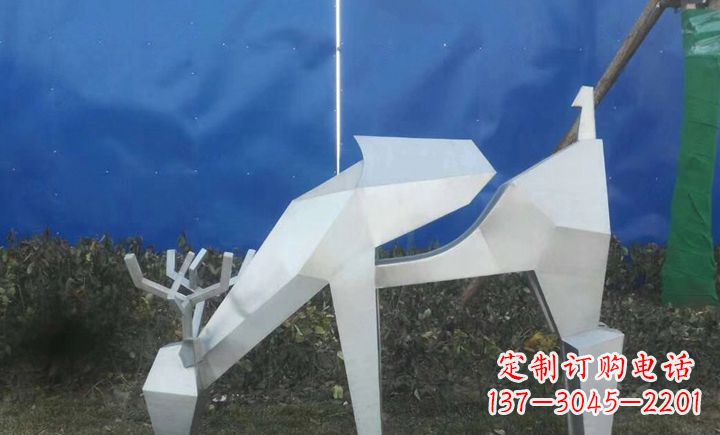 太原不锈钢不规则梅花鹿公园景观雕塑