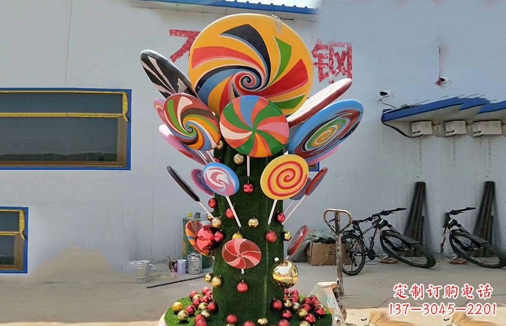 太原不锈钢彩色棒棒糖雕塑艺术与景观的完美结合