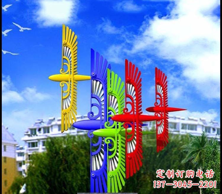 太原不锈钢彩色老鹰雕塑——精美绝伦