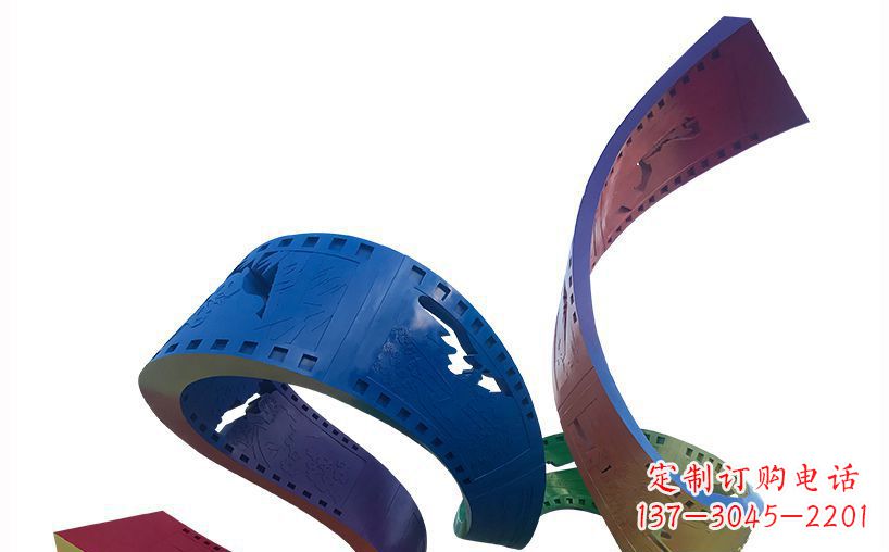 太原不锈钢彩色胶卷公园雕塑