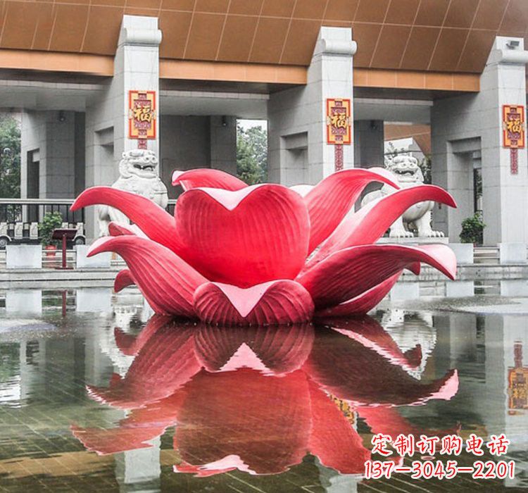 太原不锈钢彩色莲花喷泉雕塑