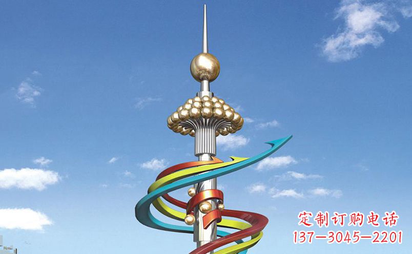 太原不锈钢飘带彩色雕塑——缤纷空间的艺术美学
