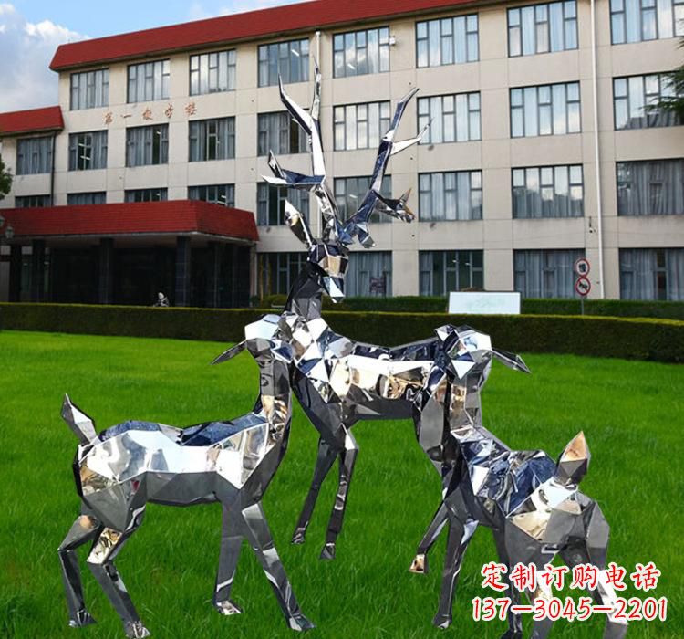 太原不锈钢麋鹿雕塑美观耐用的艺术品