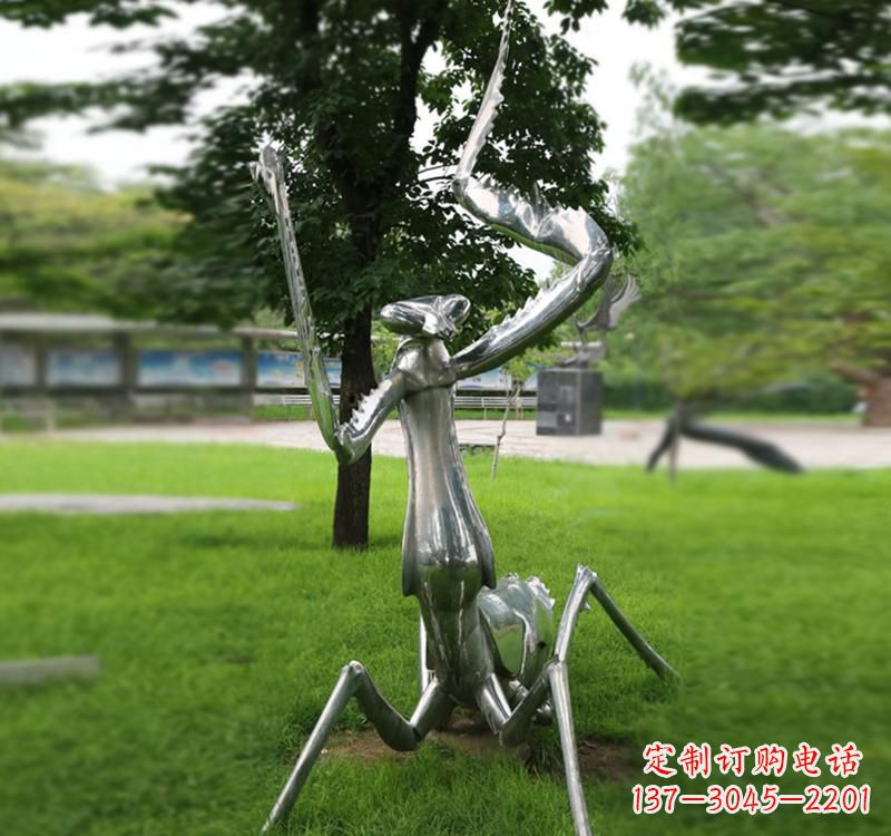 太原不锈钢螳螂雕塑精致美观的艺术品