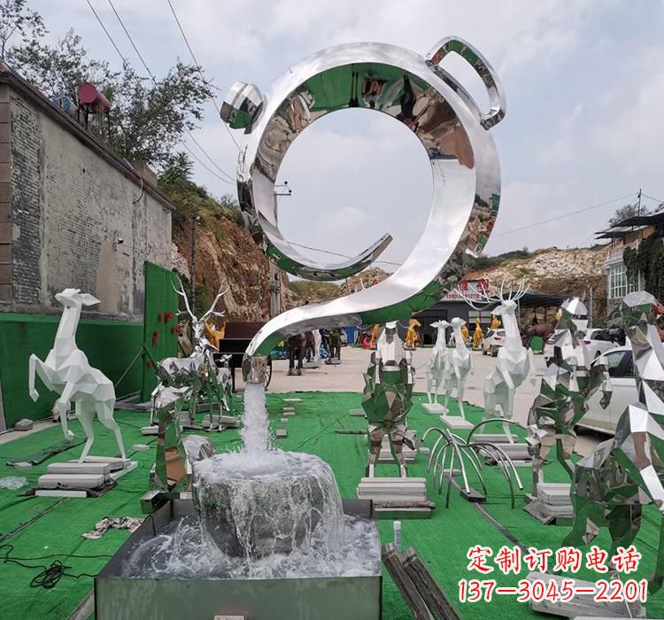 太原不锈钢茶壶雕塑精致美观的艺术品