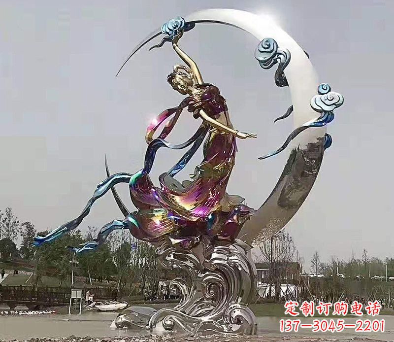 太原不锈钢嫦娥奔月雕塑