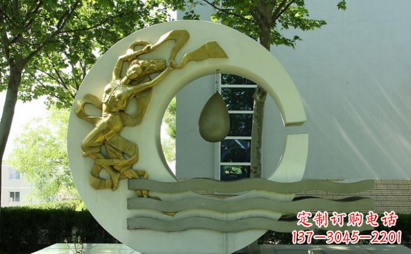 太原不锈钢嫦娥奔月景观雕塑