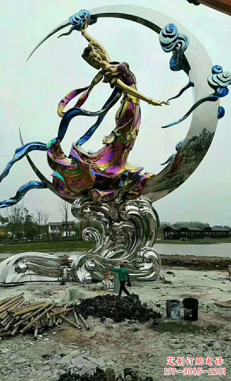 太原不锈钢嫦娥奔月雕塑