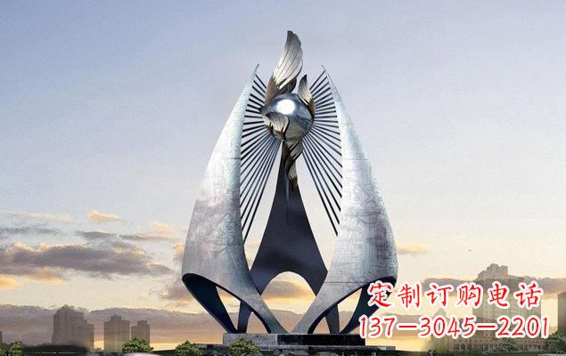 太原不锈钢城市船帆雕塑传承海洋文化