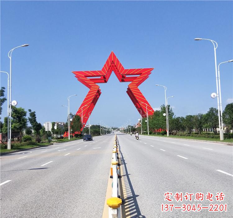太原不锈钢城市拱门雕塑一座精美的艺术作品