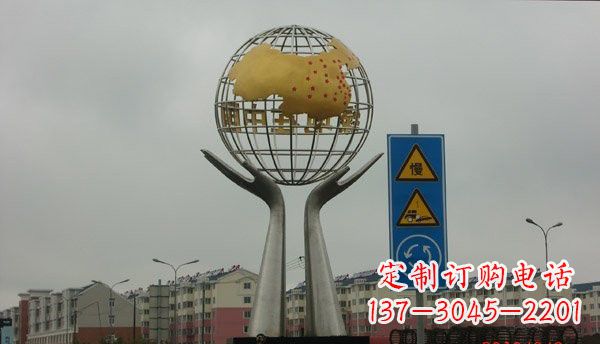 太原不锈钢城市景观手捧地球雕塑