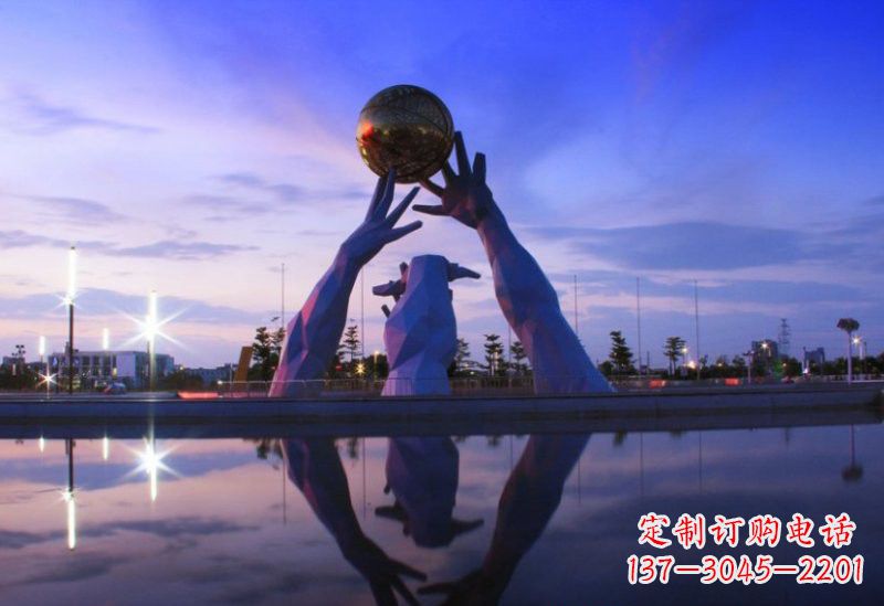 太原不锈钢城市手托地球雕塑