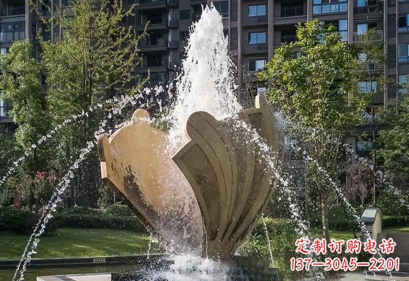 太原不锈钢贝壳喷泉雕塑精美而又耐用