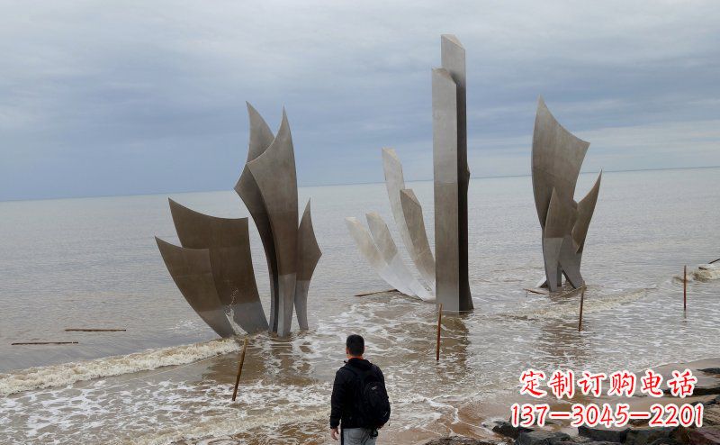 太原不锈钢船帆海边景观雕塑