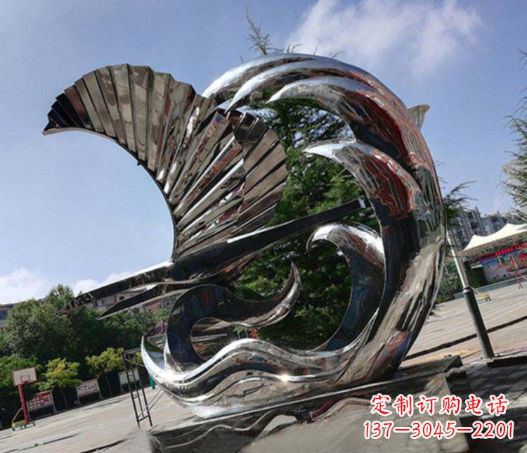 太原不锈钢帆船雕塑象征海上生活的艺术精品