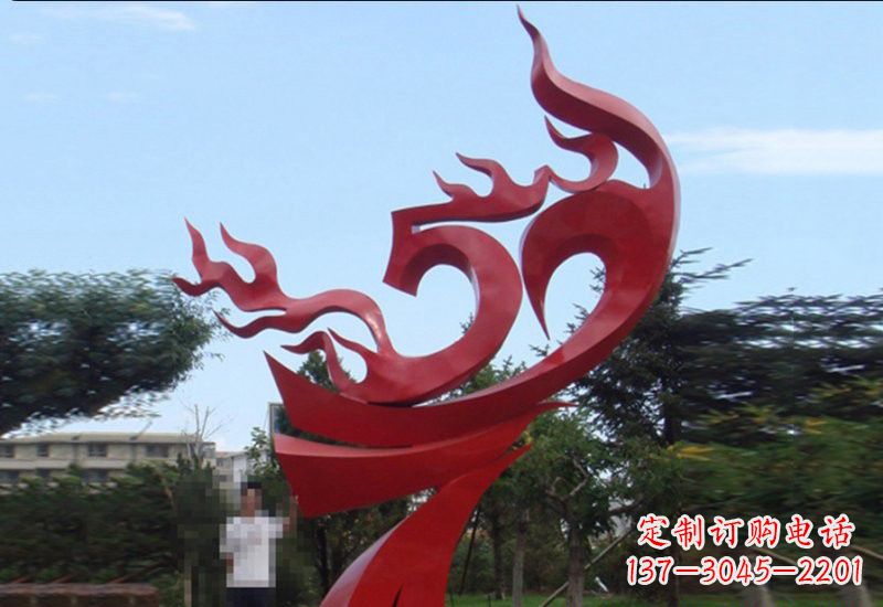 太原不锈钢抽象凤凰涅槃景观雕塑