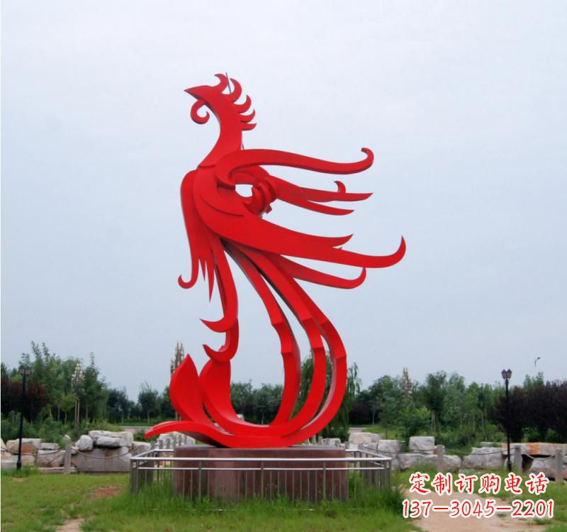 太原不锈钢凤凰雕塑绚丽多彩的艺术之美