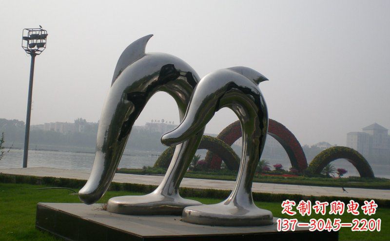 太原精美不锈钢海豚雕塑