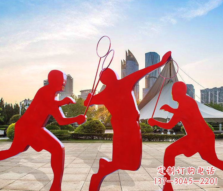 太原羽毛球雕塑以不锈钢为原料的精美艺术品