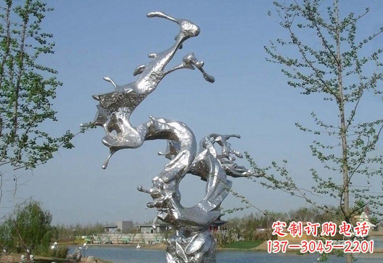太原不锈钢蛟龙出海雕塑