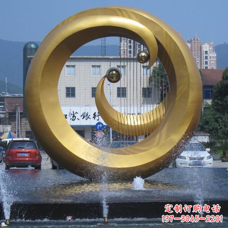 太原不锈钢喷泉雕塑美丽与宁静