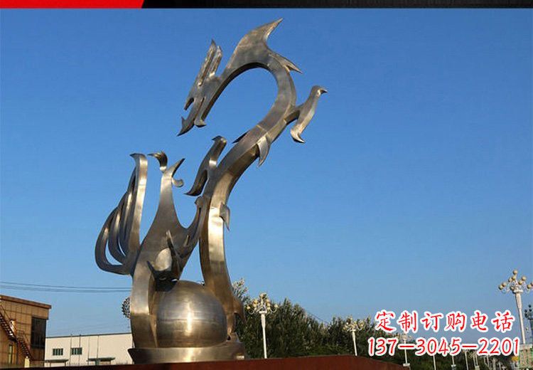 太原不锈钢龙凤雕塑艺术精美的精品
