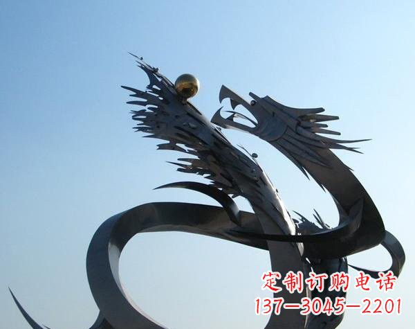 太原不锈钢龙雕塑精美雕刻,灵动灵气