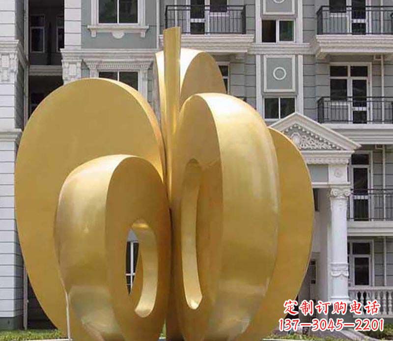 太原不锈钢苹果雕塑极具视觉震撼力