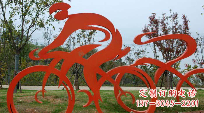太原不锈钢自行车雕塑捕捉运动精神