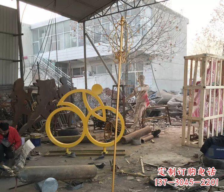 太原不锈钢自行车雕塑——象征着健康、积极的生活方式